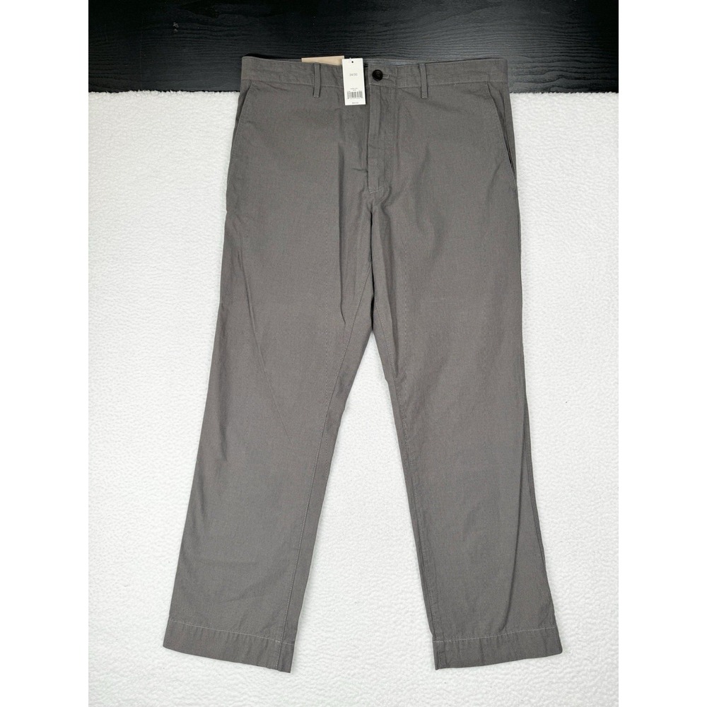 NEW $69.50 Banana Republic Straight Fit Pants 34x30 Gray Brown Plaid Chino Read